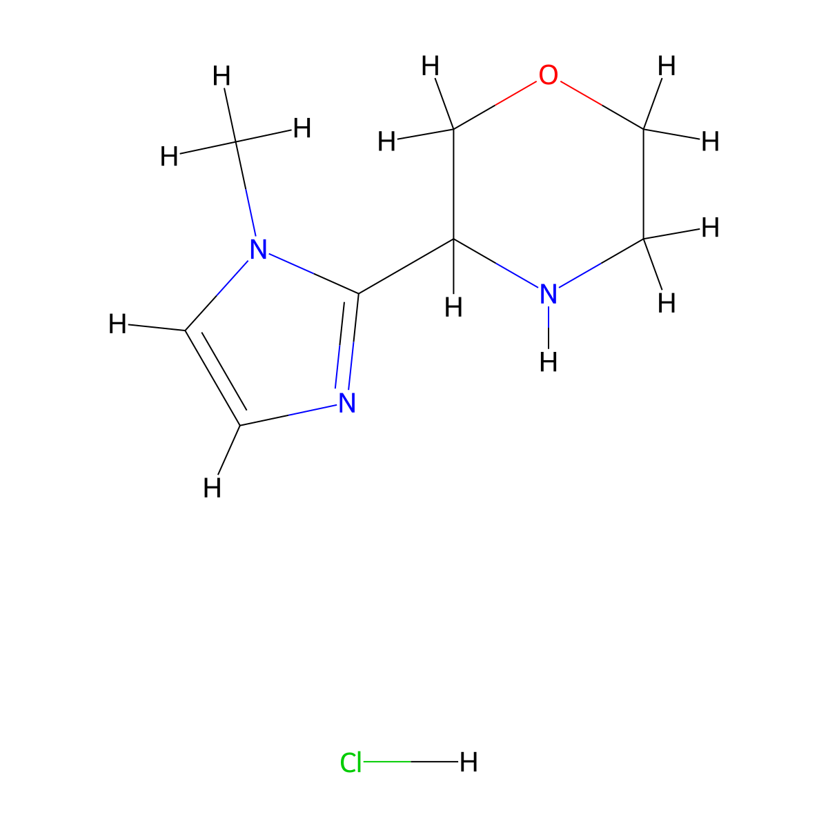 3-(1-methyl-1H-imidazol-2-yl)morpholine hydrochloride molecular structure, CAS 2995275-24-4