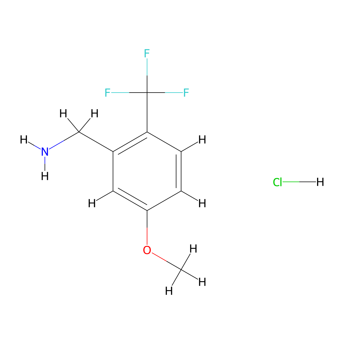 1-[5-Methoxy-2-(trifluoromethyl)phenyl]methanamine hydrochloride molecular structure, CAS 2995275-27-7