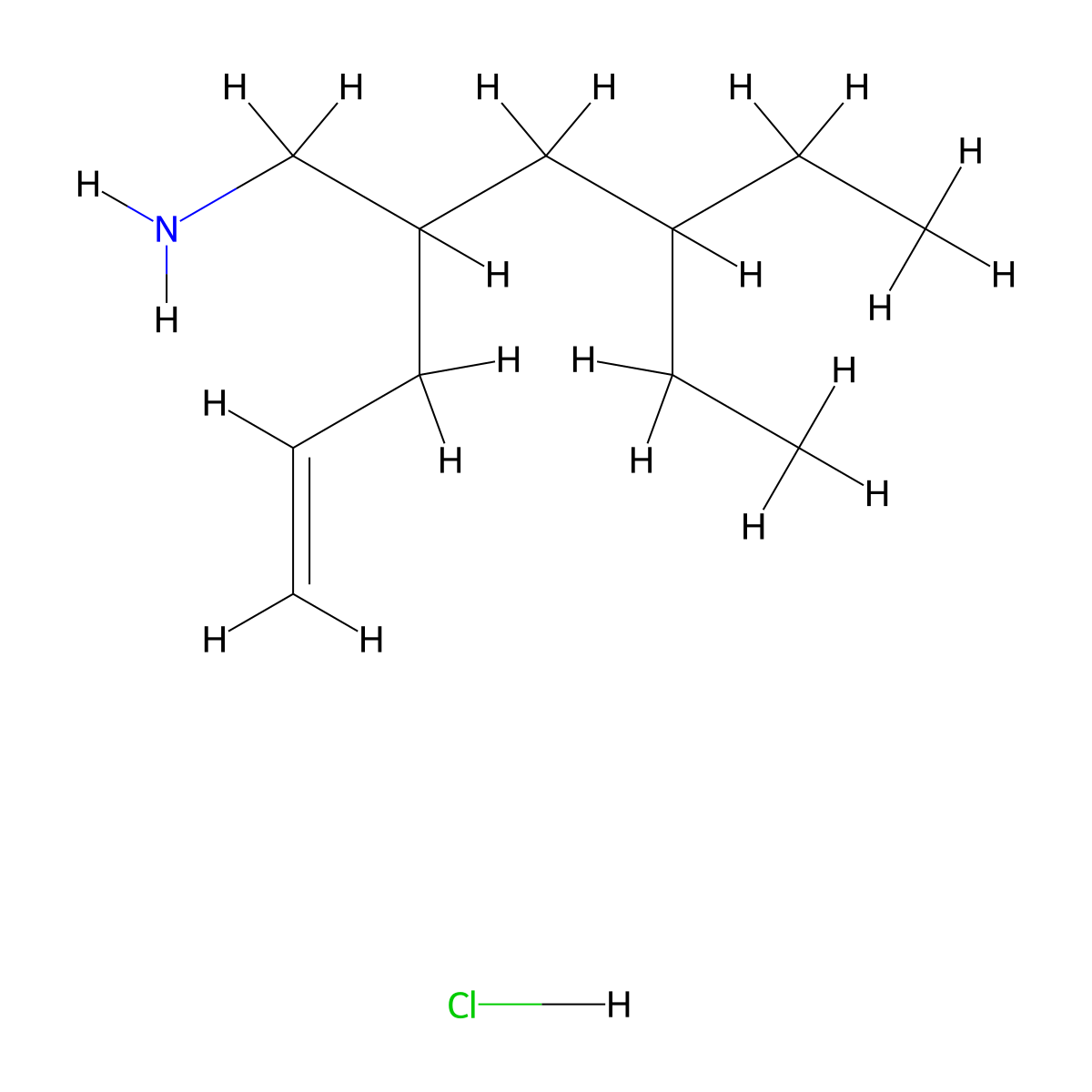 4-Ethyl-2-prop-2-enylhexan-1-amine;hydrochloride molecular structure, CAS 2995275-31-3