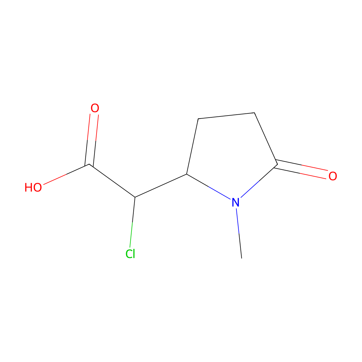 2-Chloro-2-(1-methyl-5-oxopyrrolidin-2-yl)acetic acid molecular structure, CAS 2995275-44-8