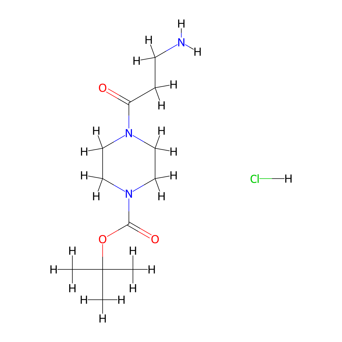 Tert-butyl 4-(3-aminopropanoyl)piperazine-1-carboxylate;hydrochloride molecular structure, CAS 2995275-45-9