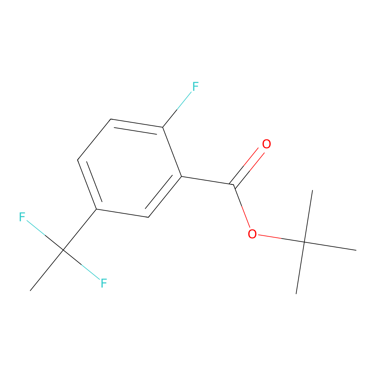 Tert-butyl 5-(1,1-difluoroethyl)-2-fluorobenzoate molecular structure, CAS 2995275-46-0
