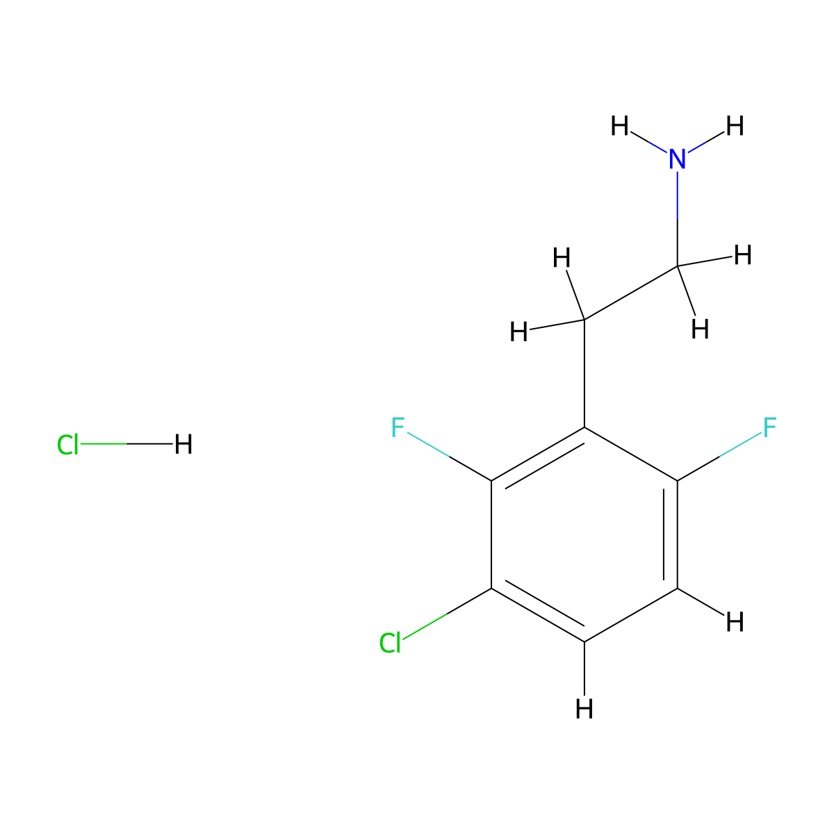 2-(3-Chloro-2,6-difluorophenyl)ethan-1-amine hydrochloride molecular structure, CAS 2995275-49-3