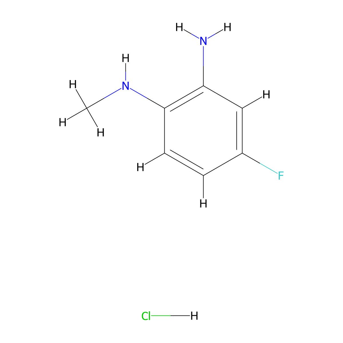 4-fluoro-N1-methylbenzene-1,2-diamine hydrochloride molecular structure, CAS 2995275-51-7