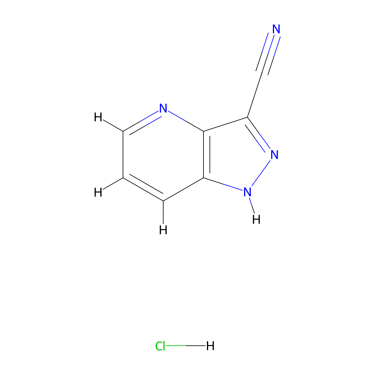 1H-pyrazolo[4,3-b]pyridine-3-carbonitrile hydrochloride molecular structure, CAS 2995275-57-3