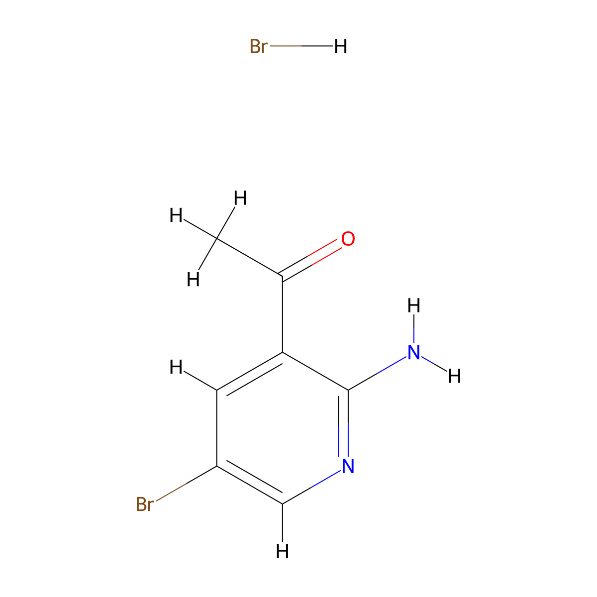 1-(2-Amino-5-bromopyridin-3-yl)ethan-1-one hydrobromide molecular structure, CAS 2995275-70-0
