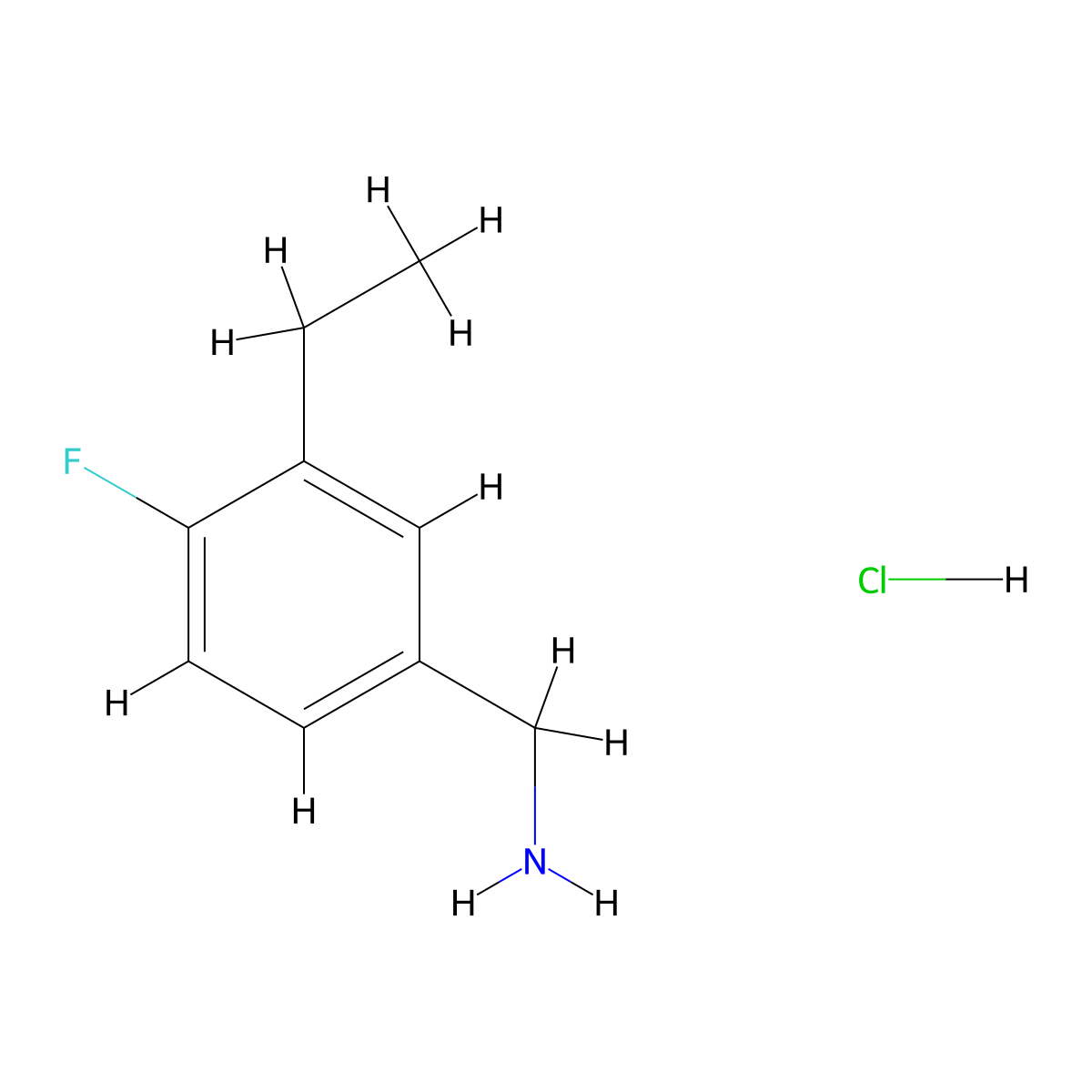 1-(3-Ethyl-4-fluorophenyl)methanamine hydrochloride molecular structure, CAS 2995275-75-5