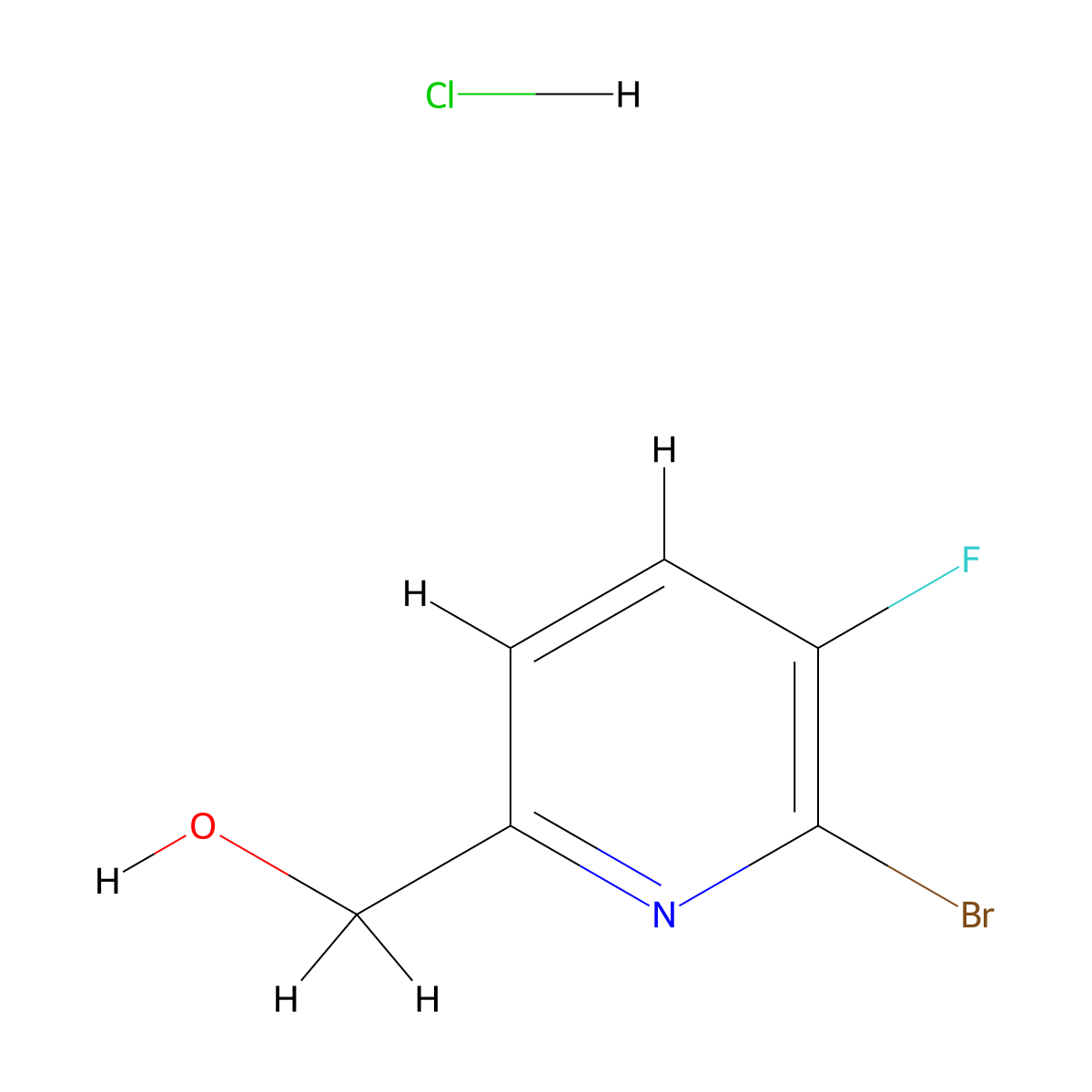 (6-Bromo-5-fluoropyridin-2-yl)methanol hydrochloride molecular structure, CAS 2995275-86-8