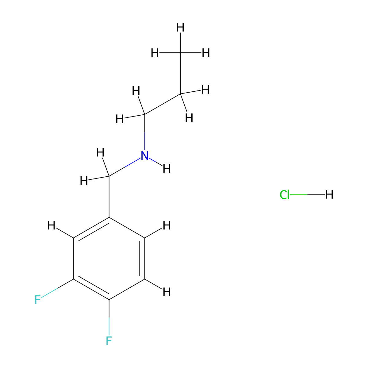 [(3,4-Difluorophenyl)methyl](propyl)amine hydrochloride molecular structure, CAS 2995275-87-9