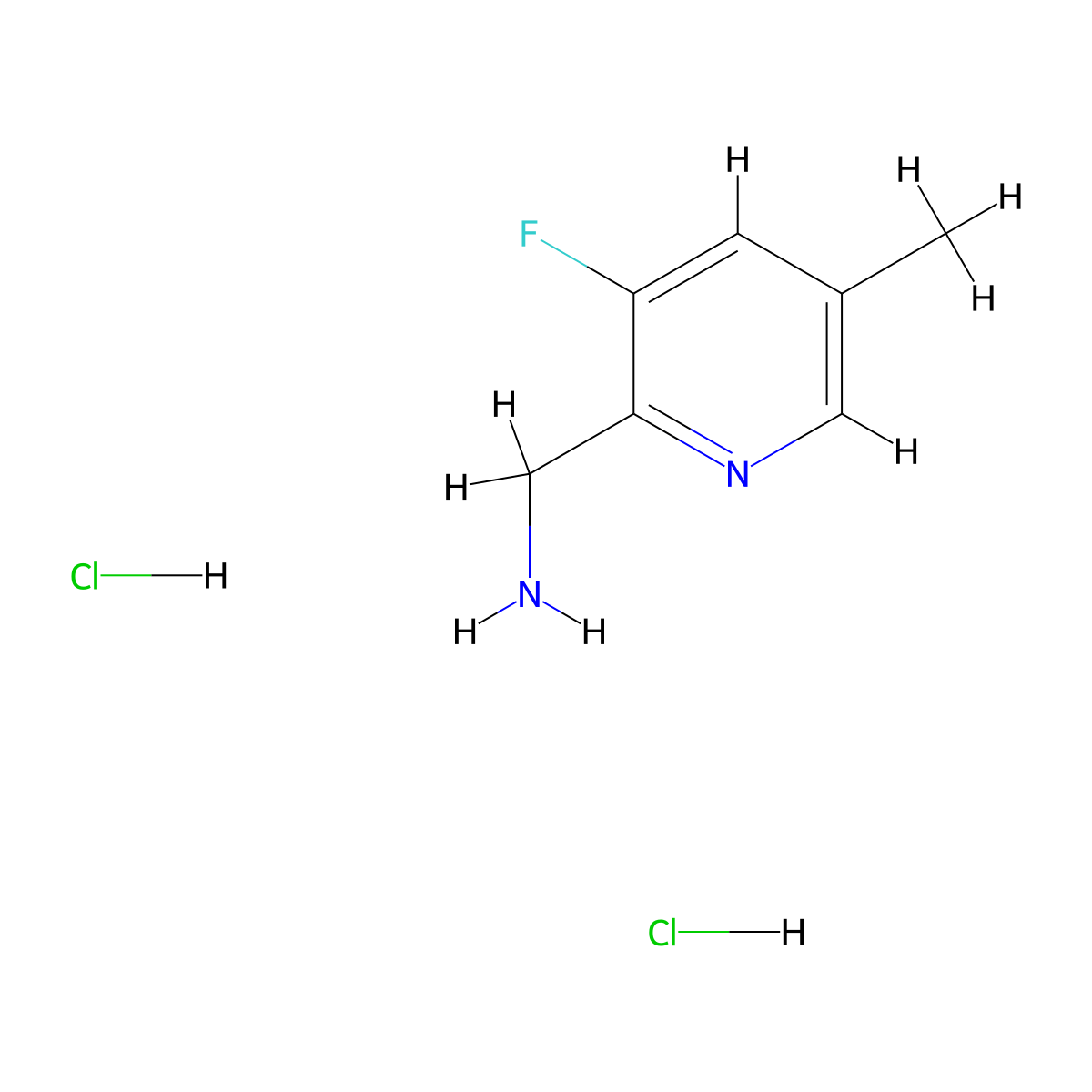 1-(3-Fluoro-5-methylpyridin-2-yl)methanamine dihydrochloride molecular structure, CAS 2995275-89-1