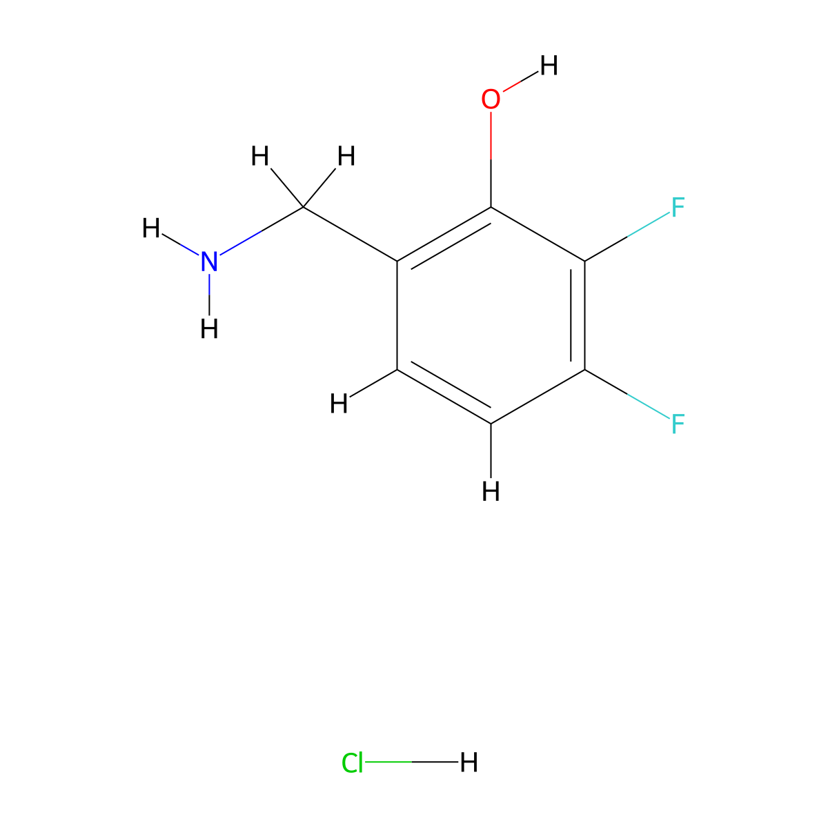 6-(Aminomethyl)-2,3-difluorophenol hydrochloride molecular structure, CAS 2995275-91-5