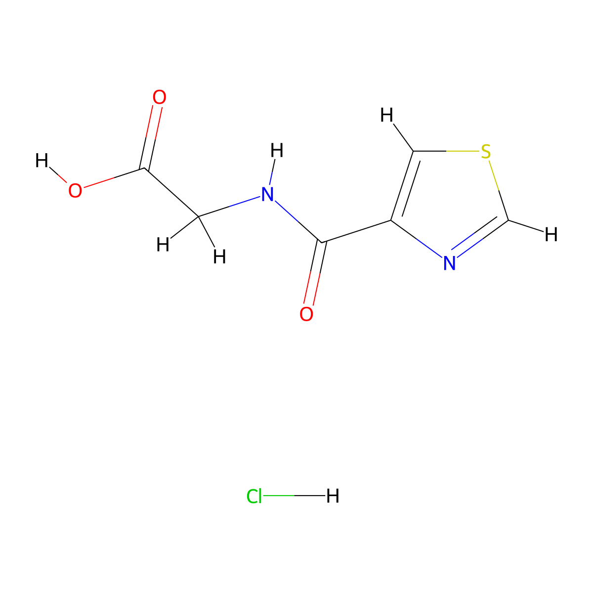 2-(1,3-Thiazole-4-carbonylamino)acetic acid;hydrochloride molecular structure, CAS 2995275-96-0