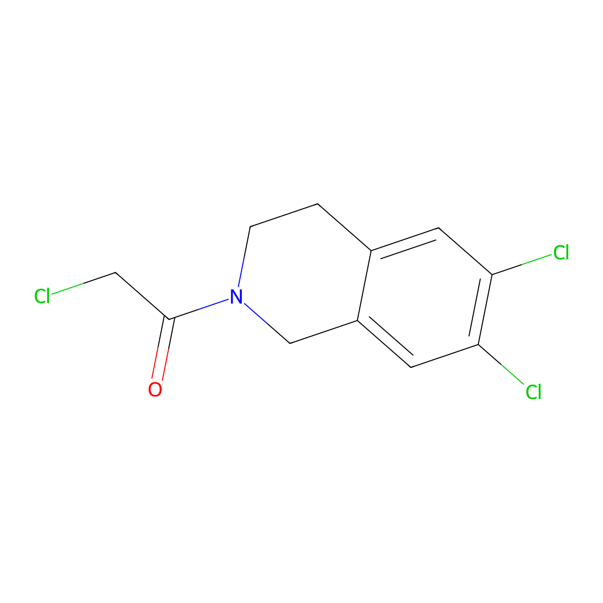 2-Chloro-1-(6,7-dichloro-1,2,3,4-tetrahydroisoquinolin-2-yl)ethan-1-one molecular structure, CAS 2995275-97-1