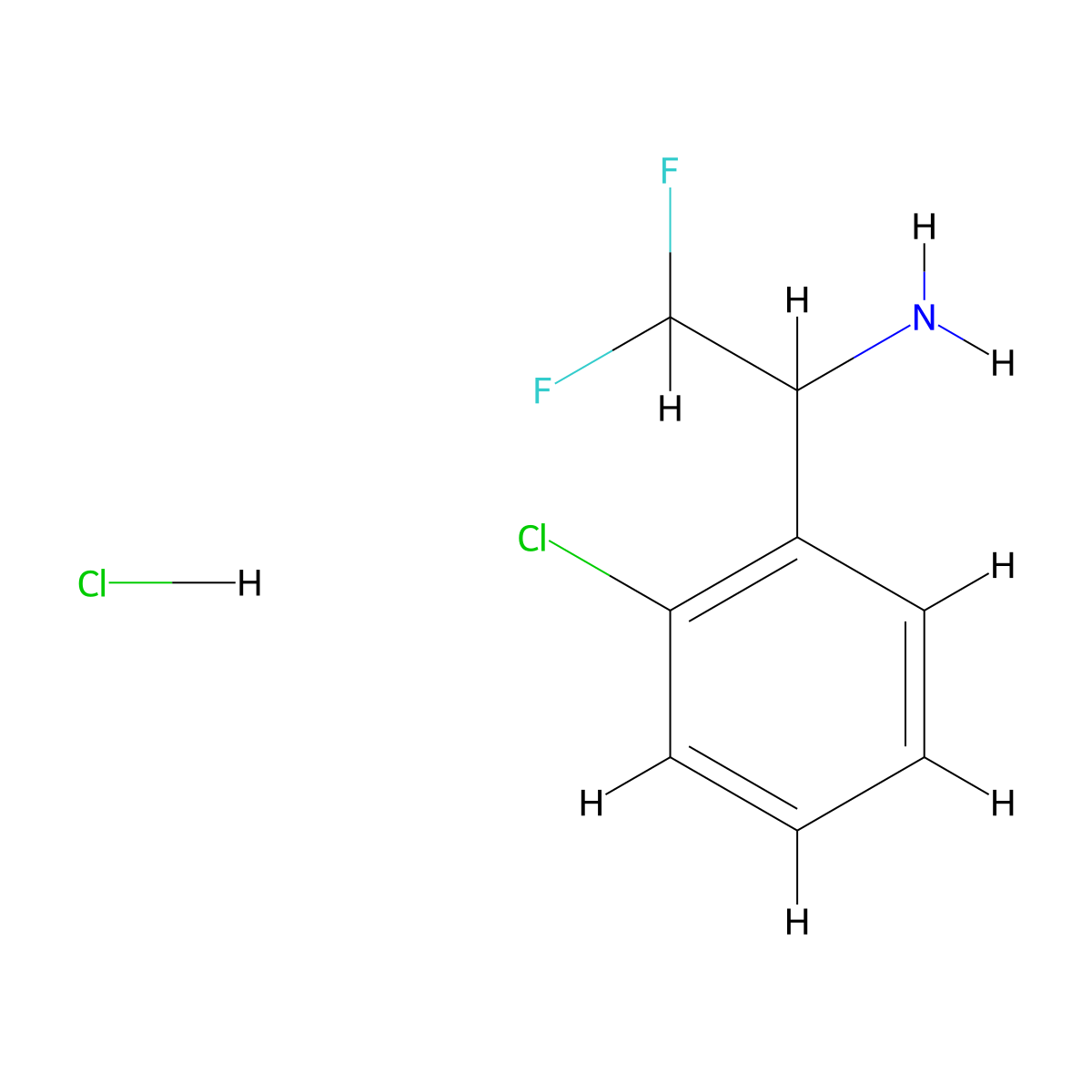 1-(2-Chlorophenyl)-2,2-difluoroethanamine;hydrochloride molecular structure, CAS 2995276-01-0