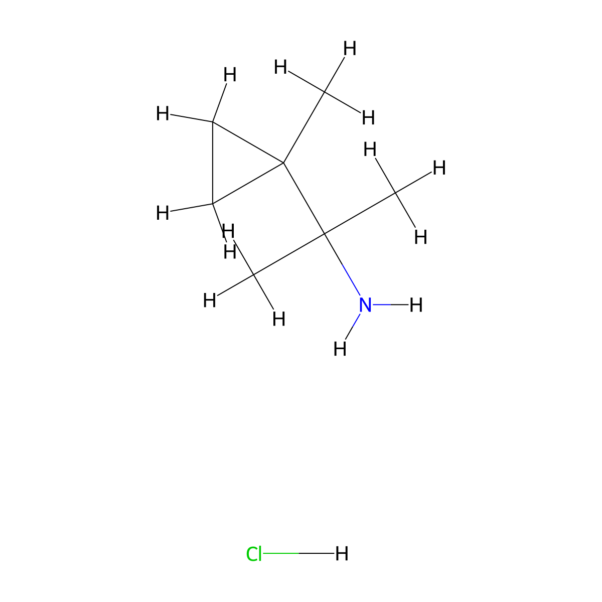 2-(1-Methylcyclopropyl)propan-2-amine;hydrochloride molecular structure, CAS 2995276-03-2