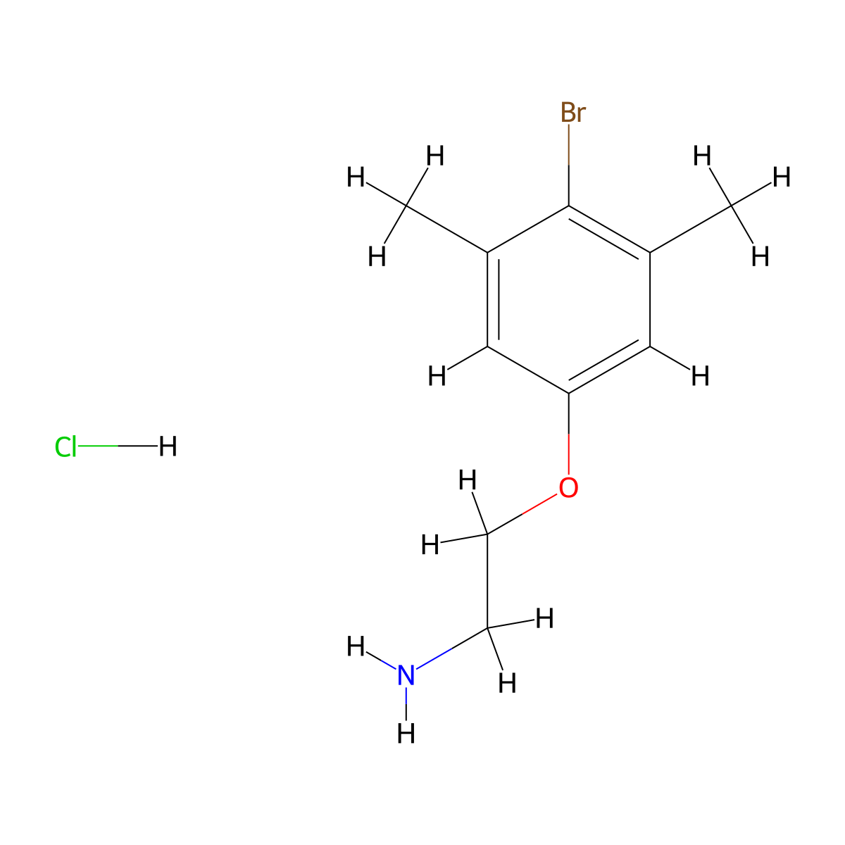 2-(4-Bromo-3,5-dimethylphenoxy)ethan-1-amine hydrochloride molecular structure, CAS 2995276-04-3