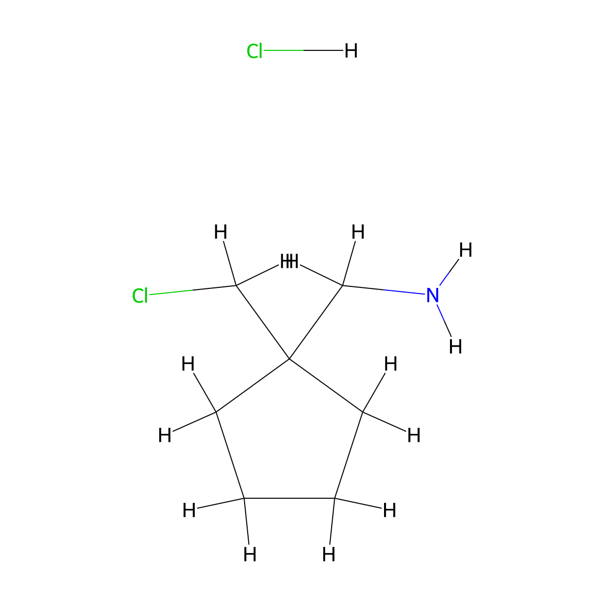 1-[1-(Chloromethyl)cyclopentyl]methanamine hydrochloride molecular structure, CAS 2995276-05-4