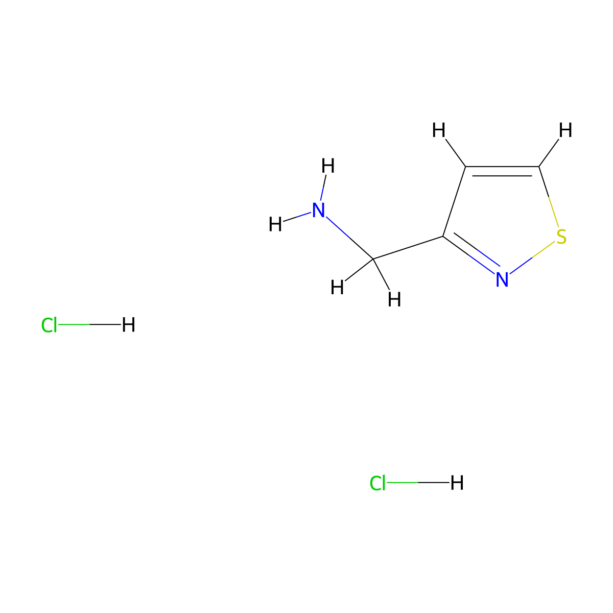 3-IsothiaZolemethanamine dihydrochloride molecular structure, CAS 2995276-24-7