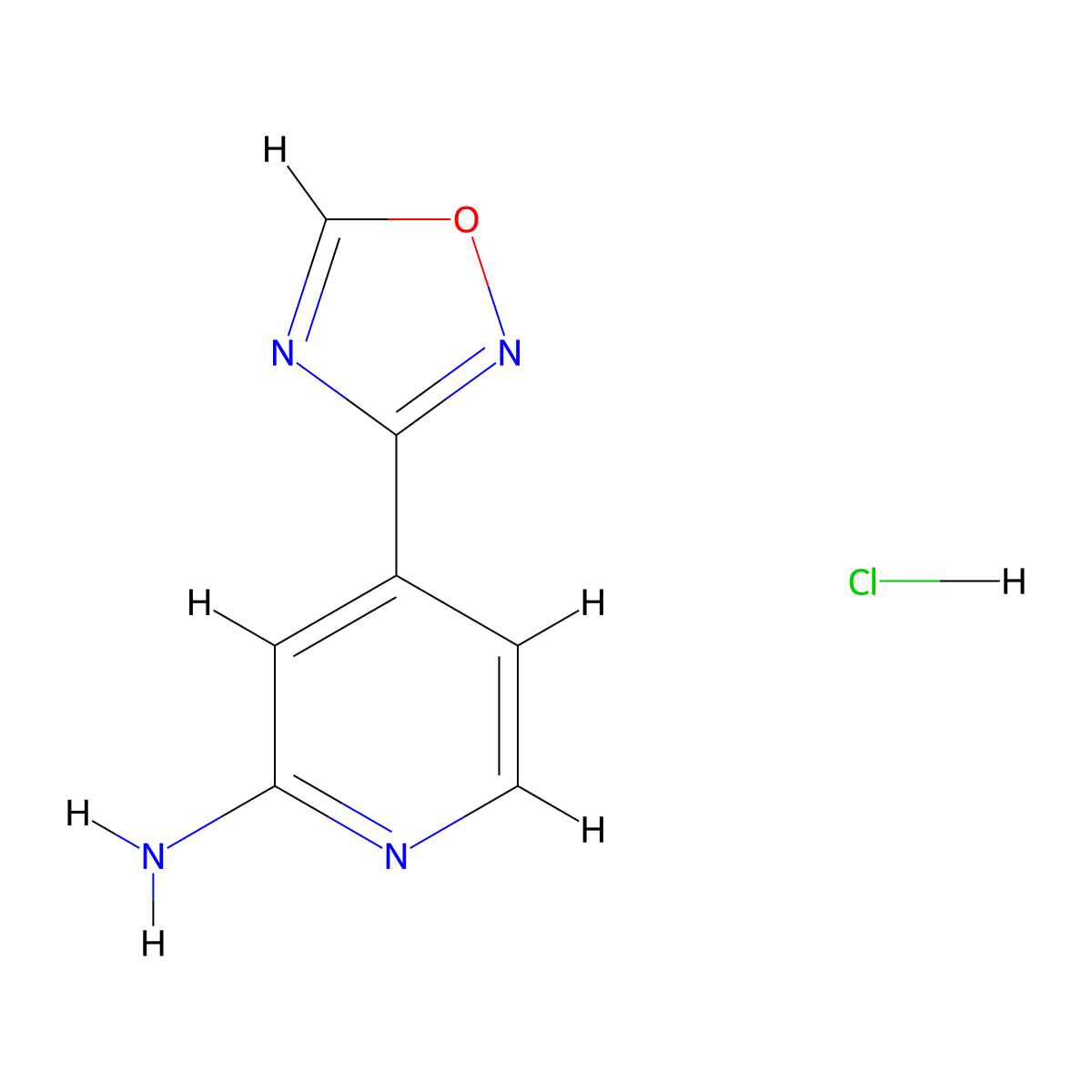 4-(1,2,4-Oxadiazol-3-yl)pyridin-2-amine hydrochloride molecular structure, CAS 2995276-25-8