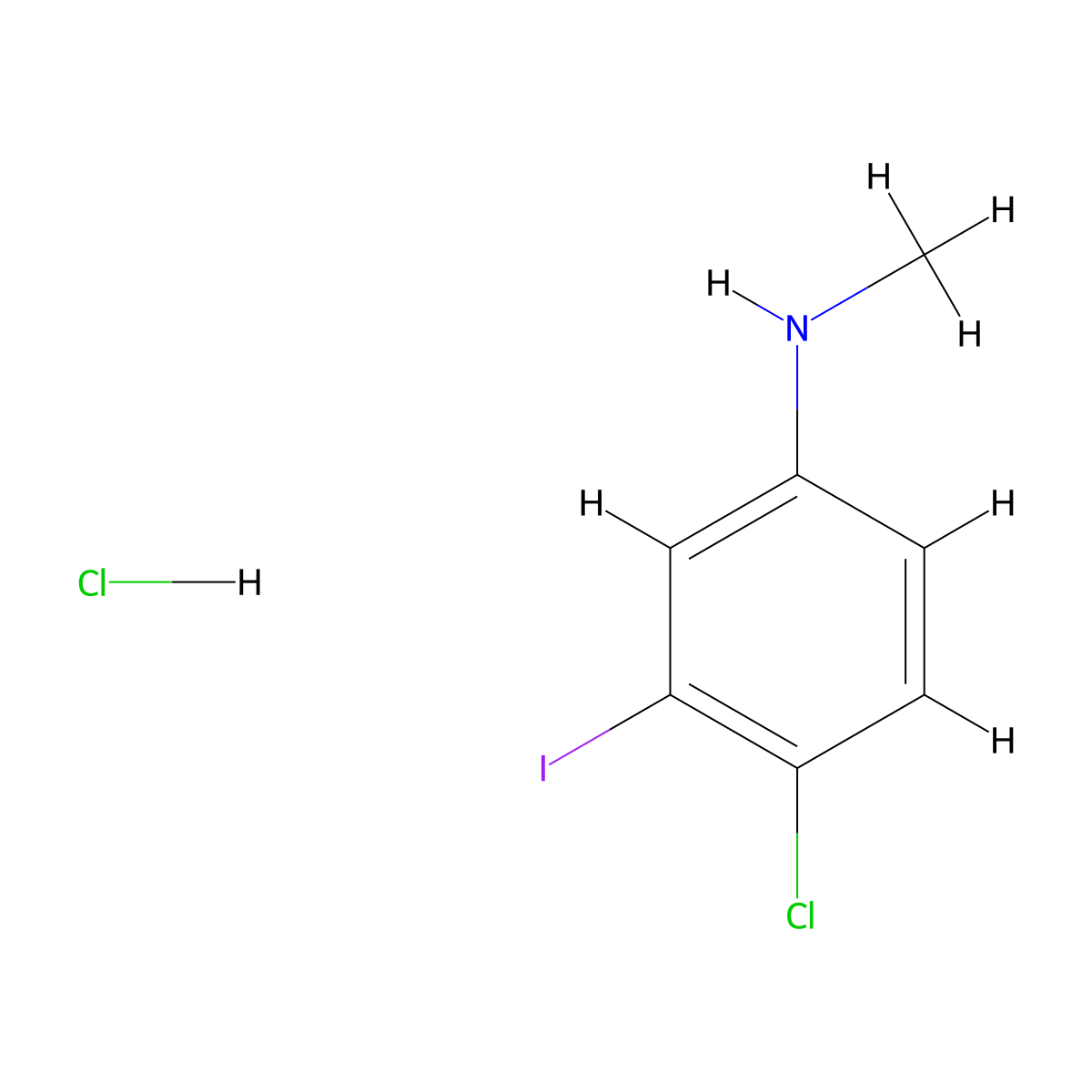 4-chloro-3-iodo-N-methylaniline hydrochloride molecular structure, CAS 2995276-29-2