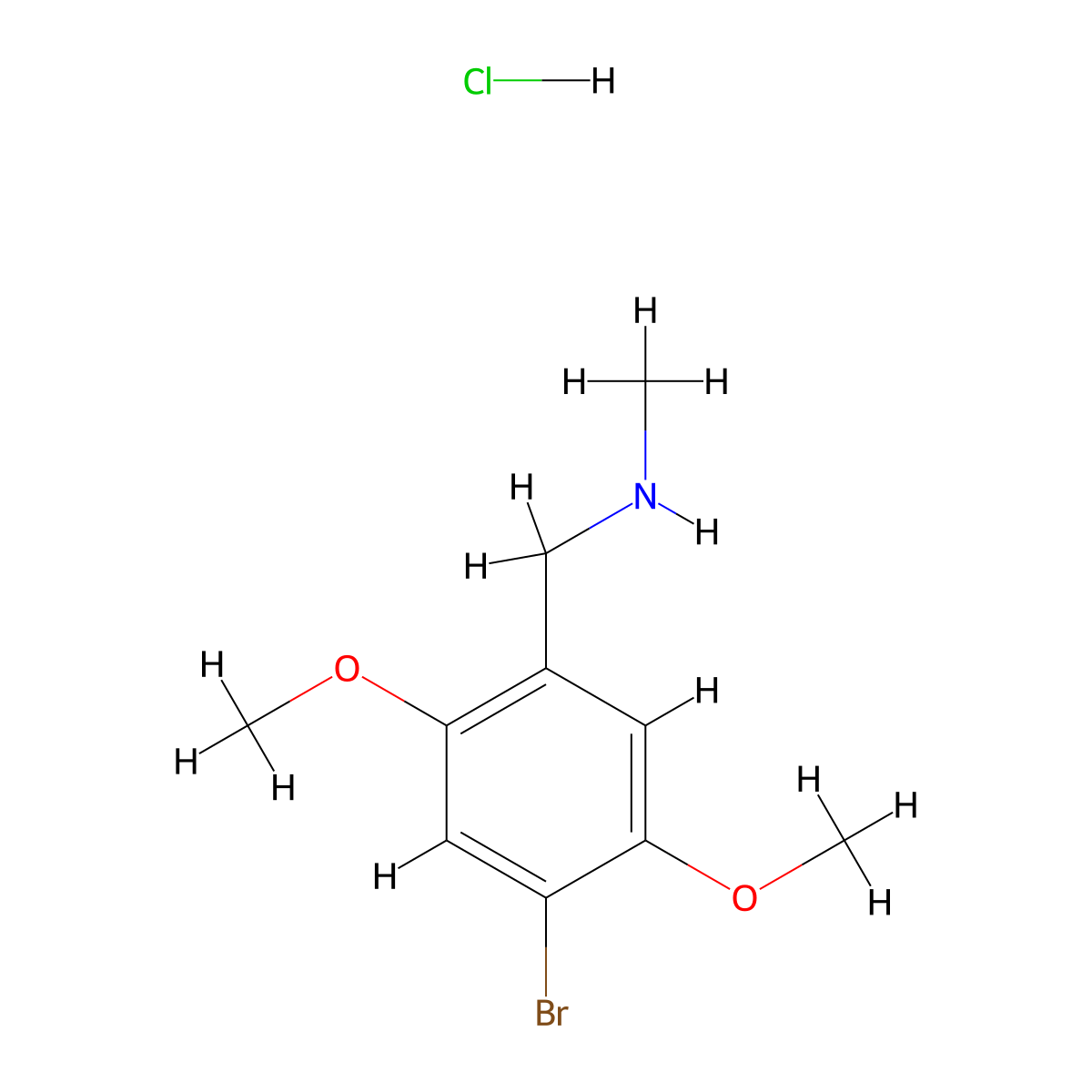 [(4-Bromo-2,5-dimethoxyphenyl)methyl](methyl)amine hydrochloride molecular structure, CAS 2995276-33-8