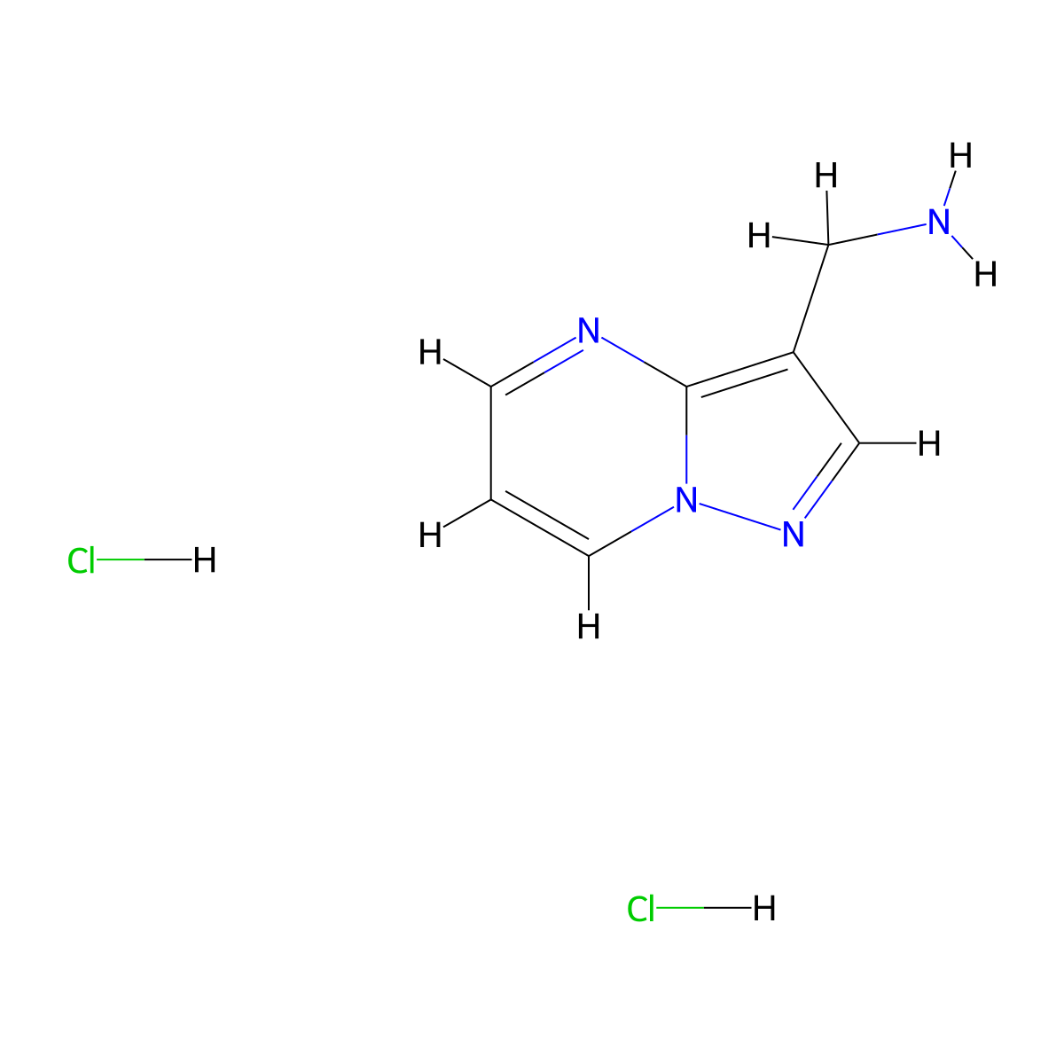 1-{Pyrazolo[1,5-a]pyrimidin-3-yl}methanamine dihydrochloride molecular structure, CAS 2995276-35-0