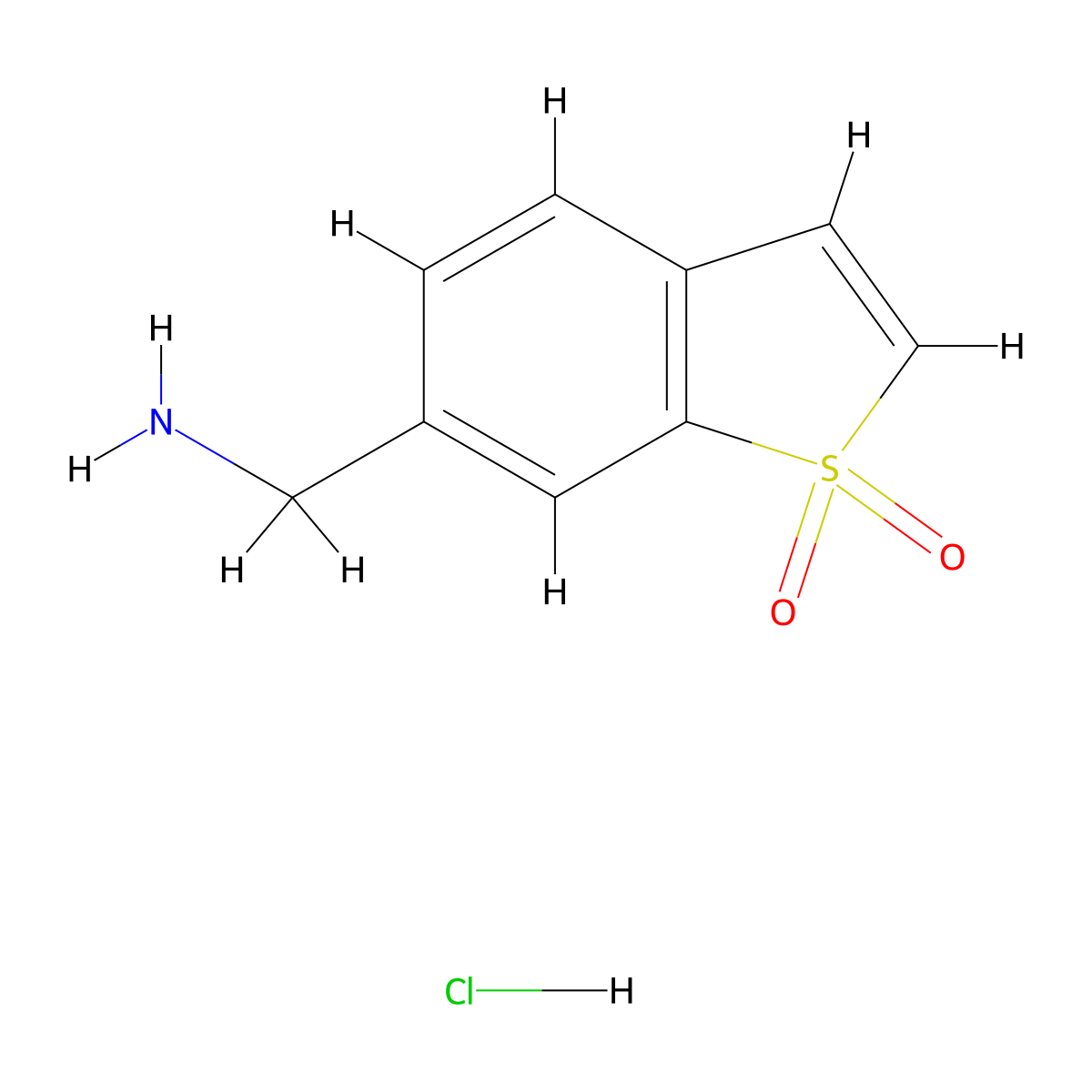 6-(Aminomethyl)-1lambda6-benzothiophene-1,1-dione hydrochloride molecular structure, CAS 2995276-36-1