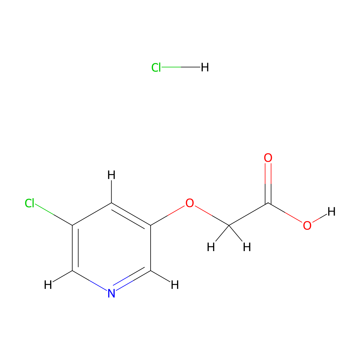 2-[(5-Chloro-3-pyridinyl)oxy]acetic acid;hydrochloride molecular structure, CAS 2995276-44-1