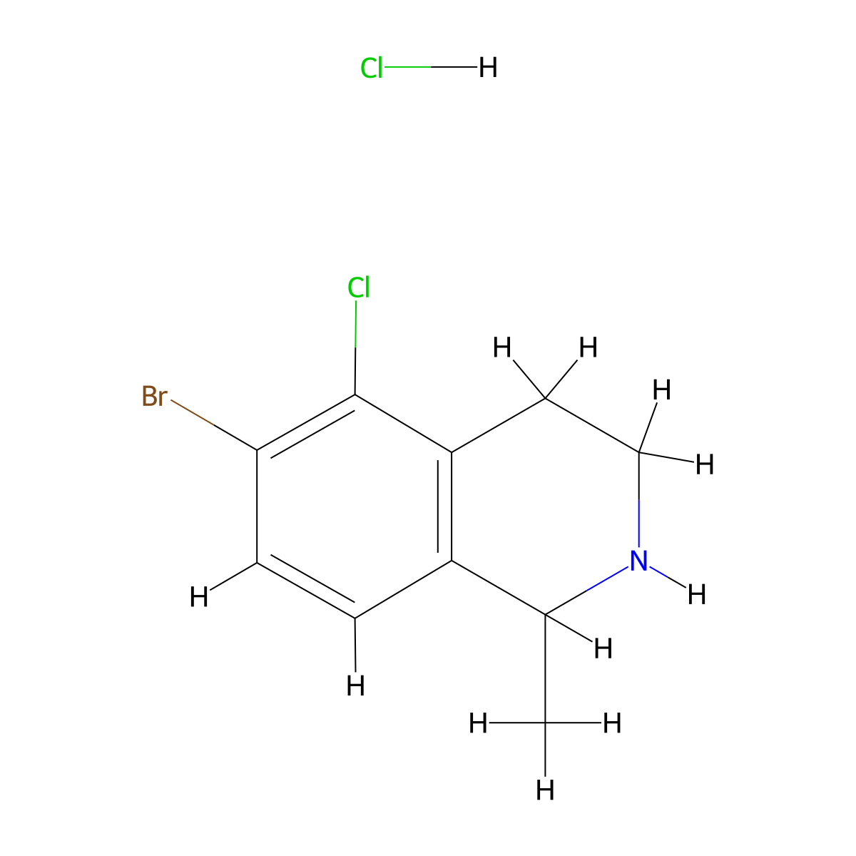 6-Bromo-5-chloro-1-methyl-1,2,3,4-tetrahydroisoquinoline hydrochloride molecular structure, CAS 2995276-46-3