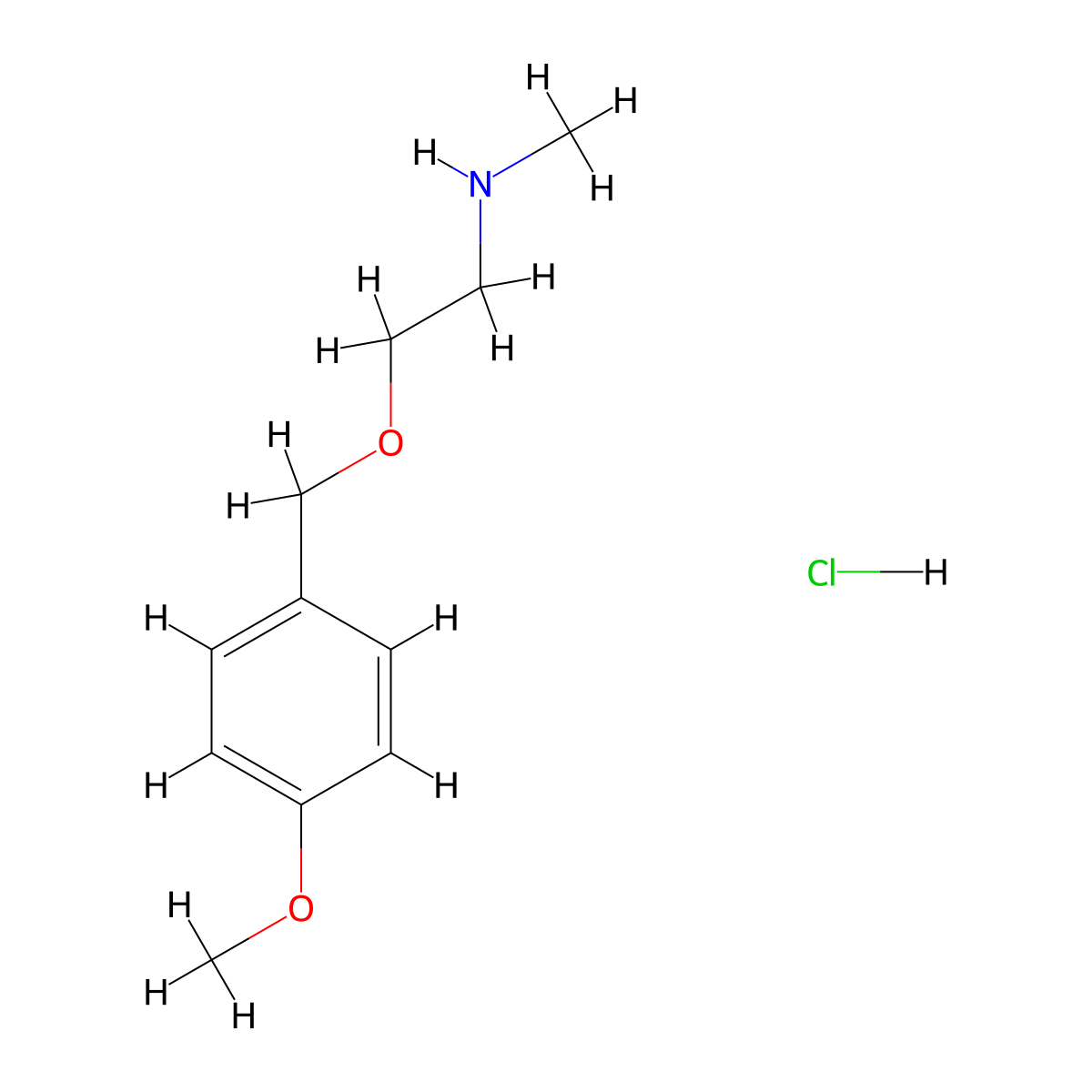 {2-[(4-Methoxyphenyl)methoxy]ethyl}(methyl)amine hydrochloride molecular structure, CAS 2995276-53-2