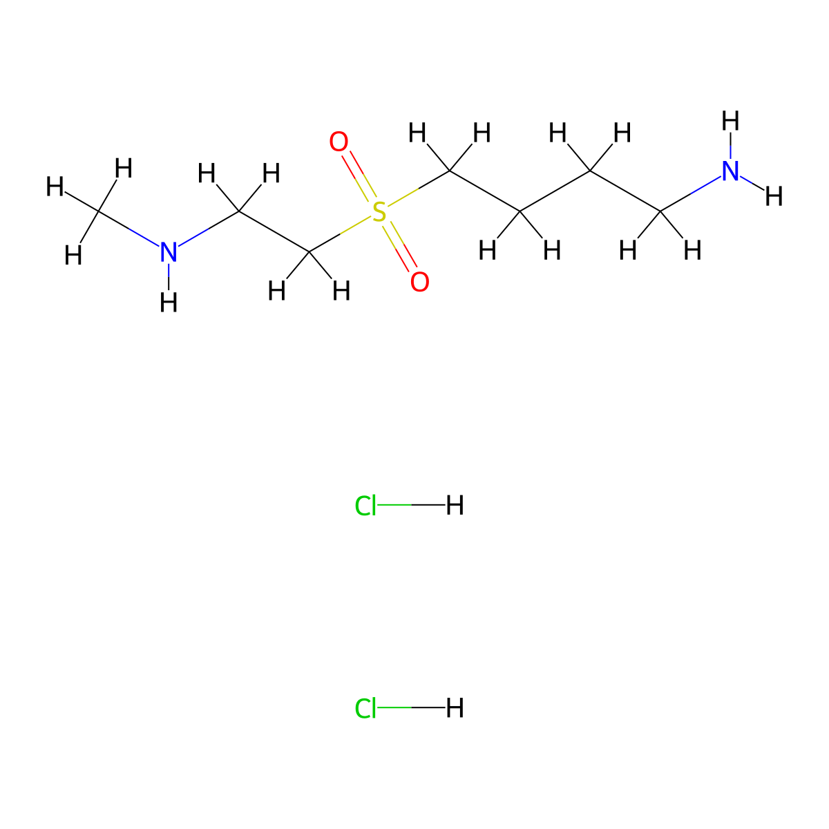 4-[2-(Methylamino)ethylsulfonyl]butan-1-amine;dihydrochloride molecular structure, CAS 2995276-56-5