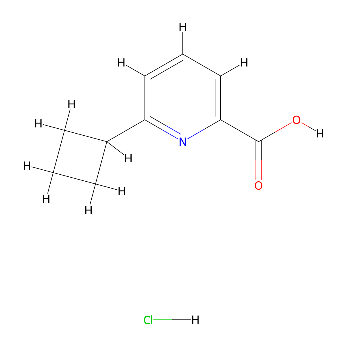 6-Cyclobutylpyridine-2-carboxylic acid hydrochloride molecular structure, CAS 2995276-62-3