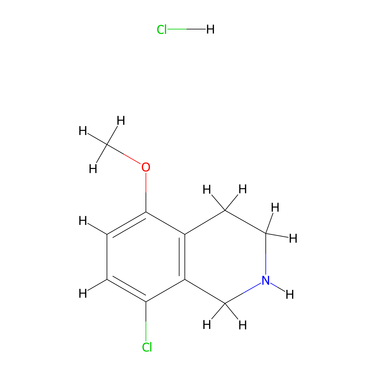 8-Chloro-5-methoxy-1,2,3,4-tetrahydroisoquinoline hydrochloride molecular structure, CAS 2995276-65-6