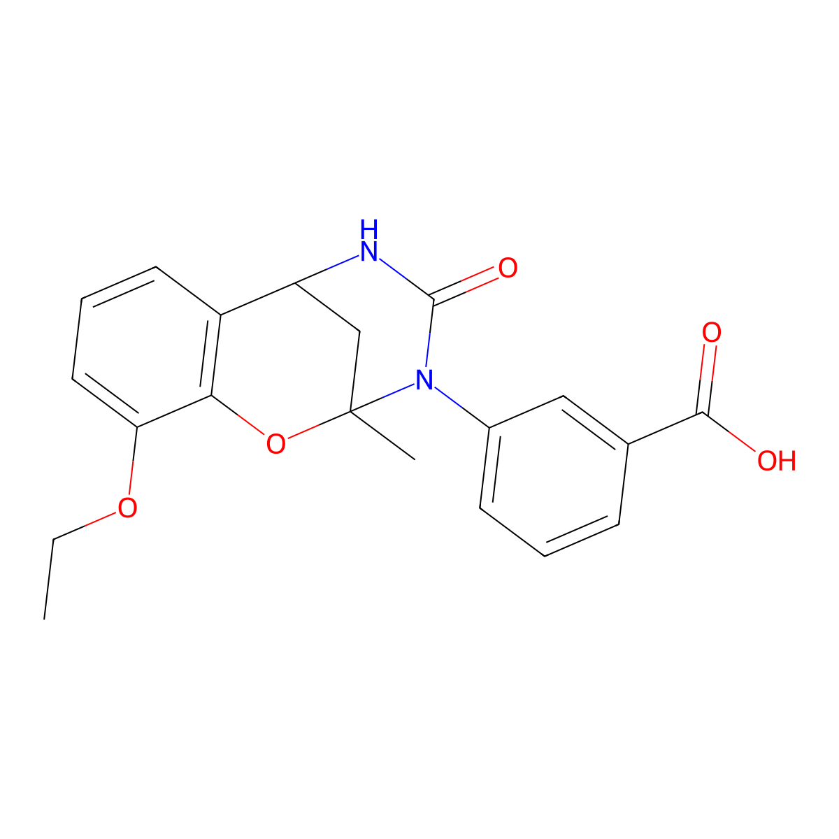 3-{6-Ethoxy-9-methyl-11-oxo-8-oxa-10,12-diazatricyclo[7.3.1.0,2,7]trideca-2,4,6-trien-10-yl}benzoic acid molecular structure, CAS 2995276-69-0