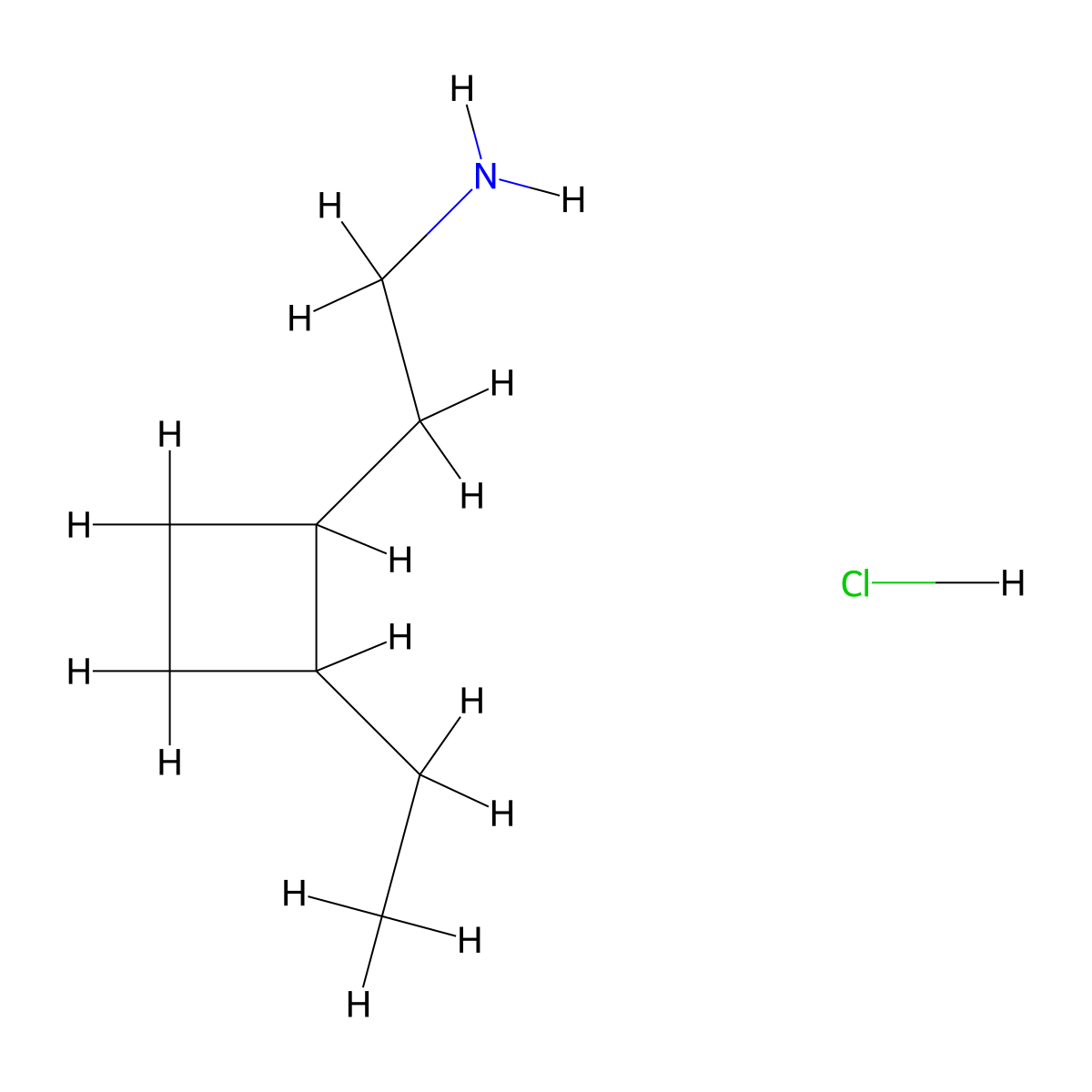 2-(2-Ethylcyclobutyl)ethanamine;hydrochloride molecular structure, CAS 2995276-73-6