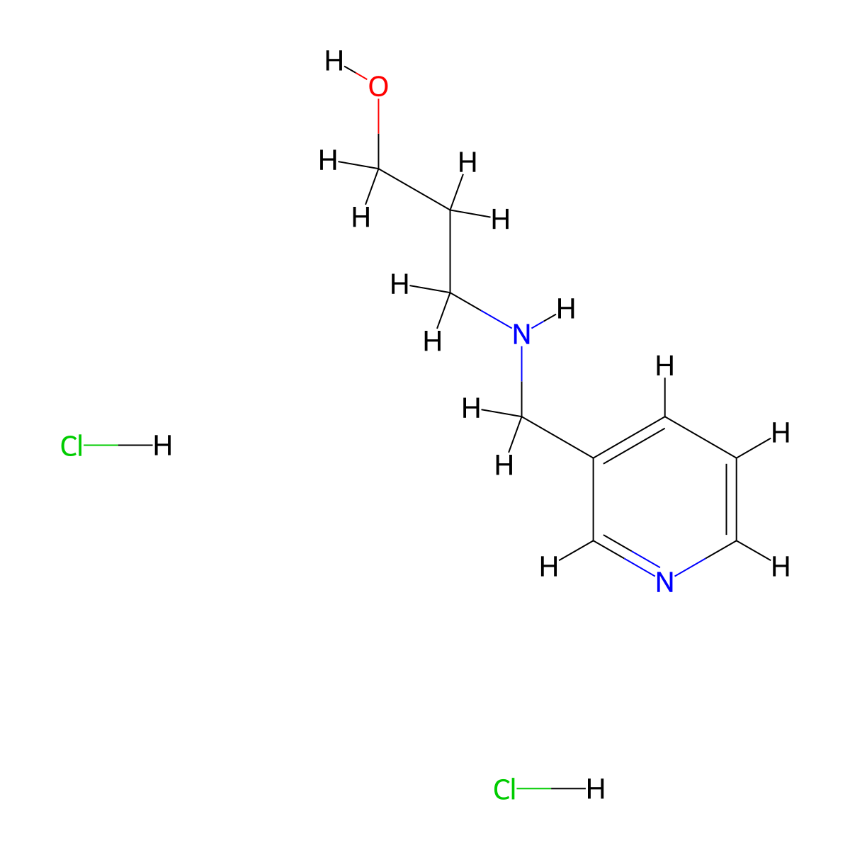 3-{[(Pyridin-3-yl)methyl]amino}propan-1-ol dihydrochloride molecular structure, CAS 2995276-78-1