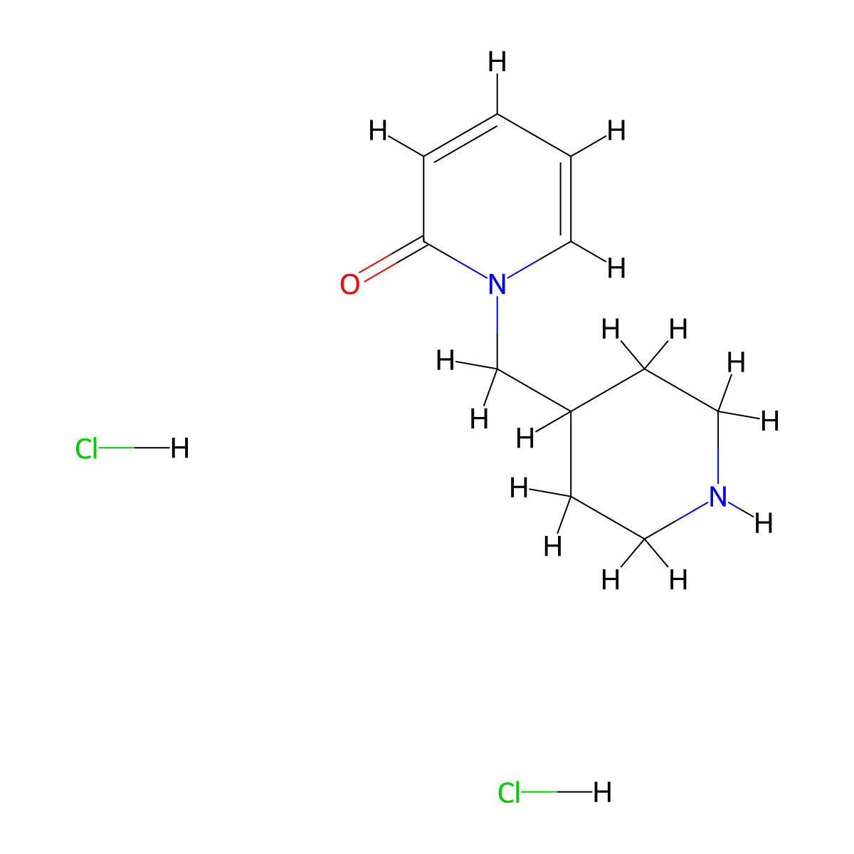 1-[(Piperidin-4-yl)methyl]-1,2-dihydropyridin-2-one dihydrochloride molecular structure, CAS 2995276-81-6