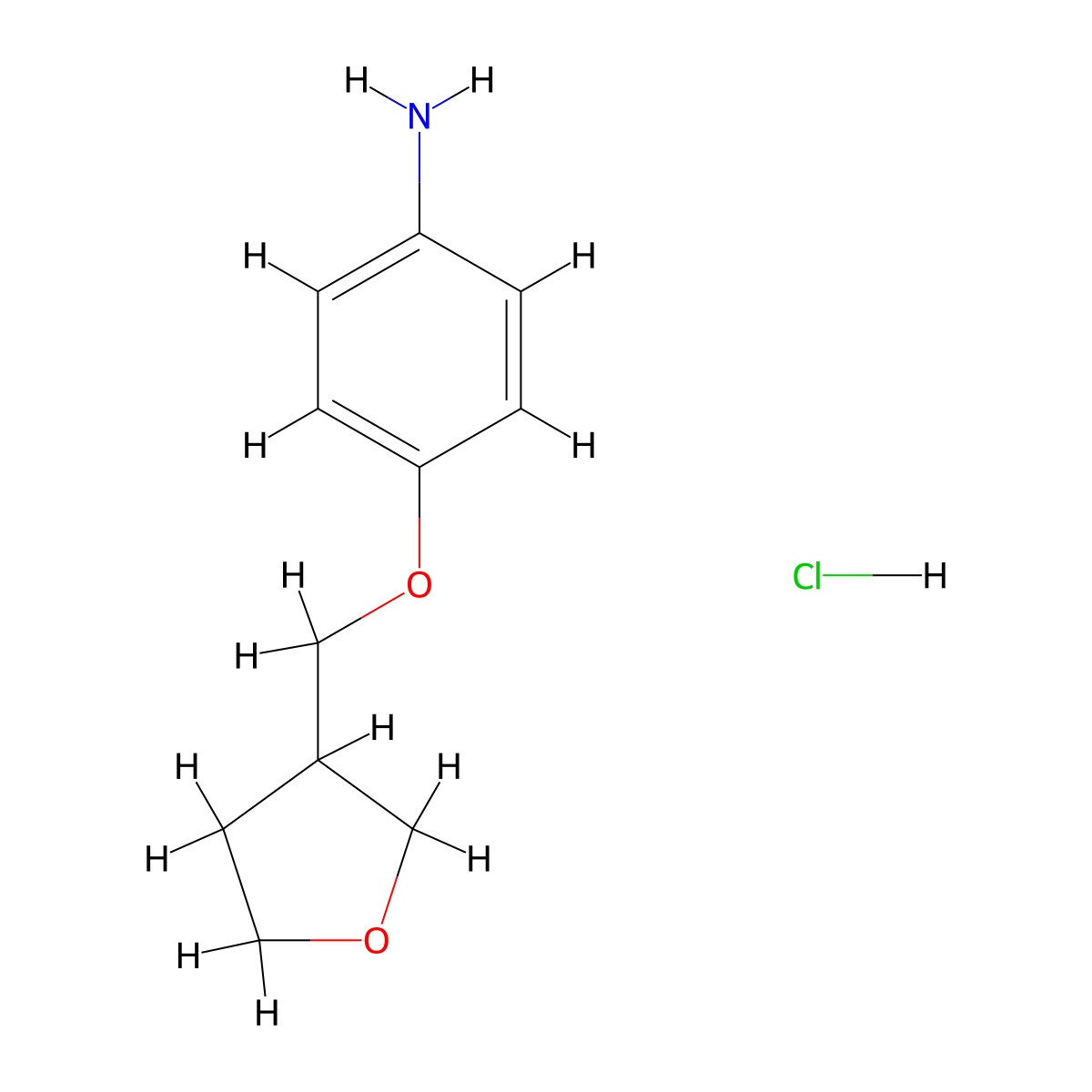 4-[(Oxolan-3-yl)methoxy]aniline hydrochloride molecular structure, CAS 2995276-83-8