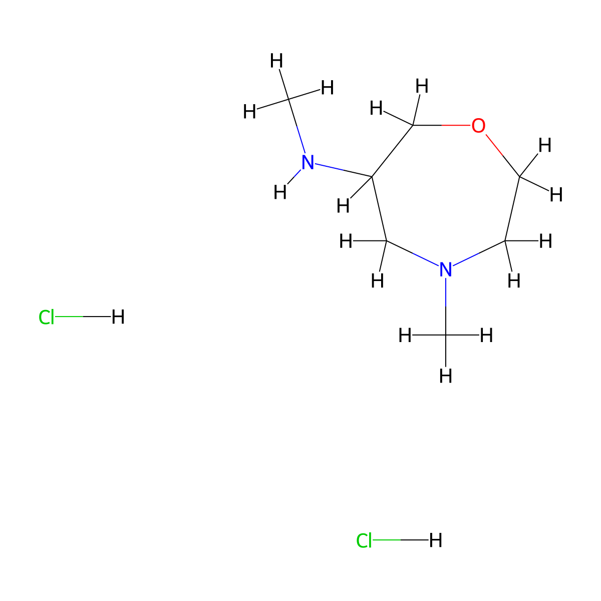 N,4-dimethyl-1,4-oxazepan-6-amine dihydrochloride molecular structure, CAS 2995276-85-0