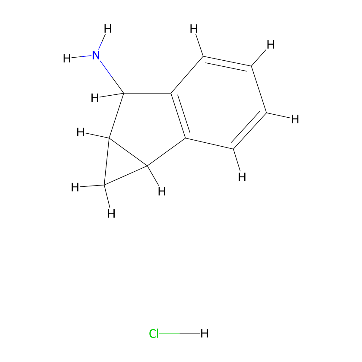 1H,1aH,6H,6aH-cyclopropa[a]inden-6-amine hydrochloride molecular structure, CAS 2995276-91-8