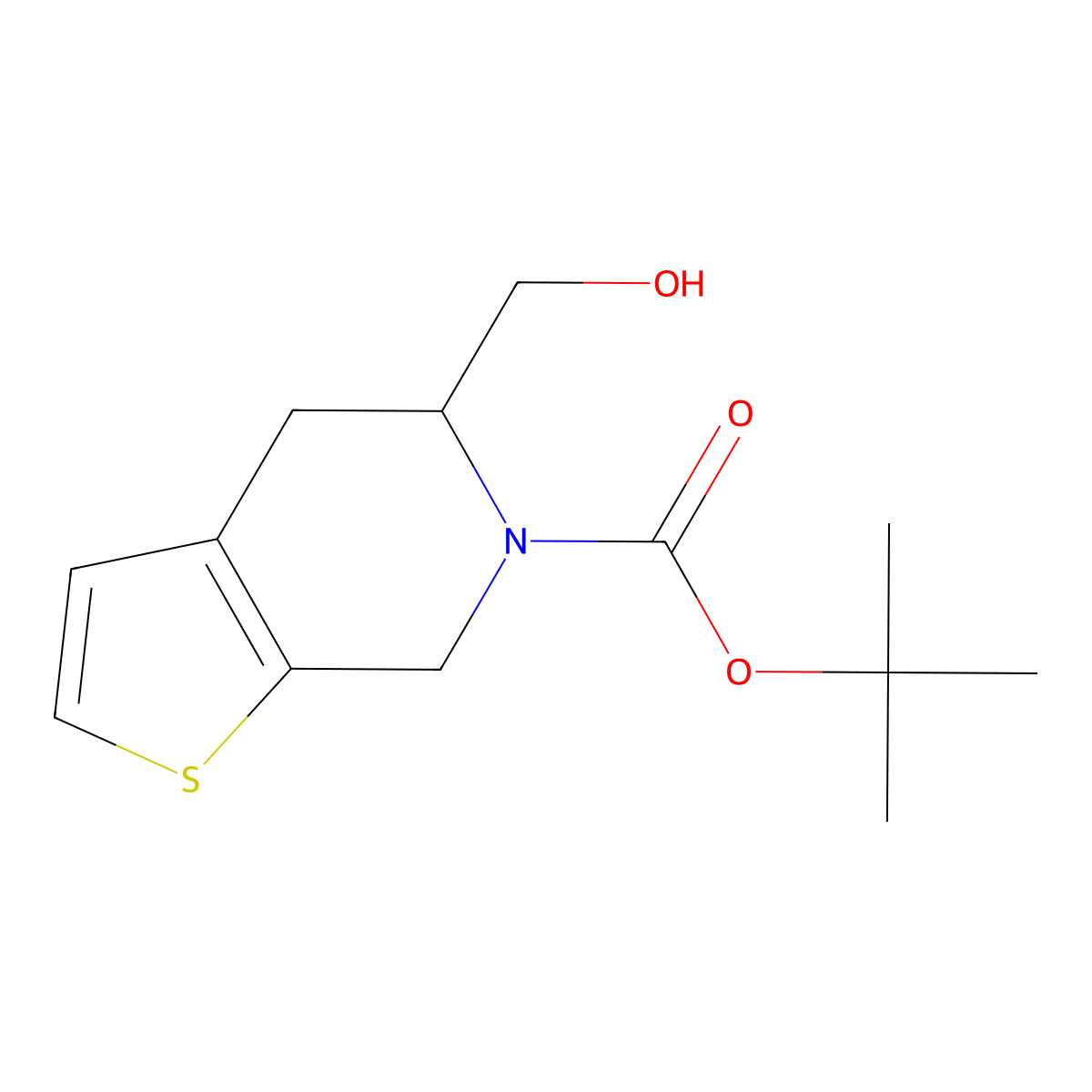 tert-butyl 5-(hydroxymethyl)-4H,5H,6H,7H-thieno[2,3-c]pyridine-6-carboxylate molecular structure, CAS 2995276-96-3