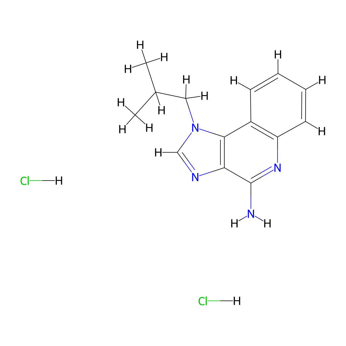 1-(2-methylpropyl)-1H-imidazo[4,5-c]quinolin-4-amine dihydrochloride molecular structure, CAS 2995277-02-4
