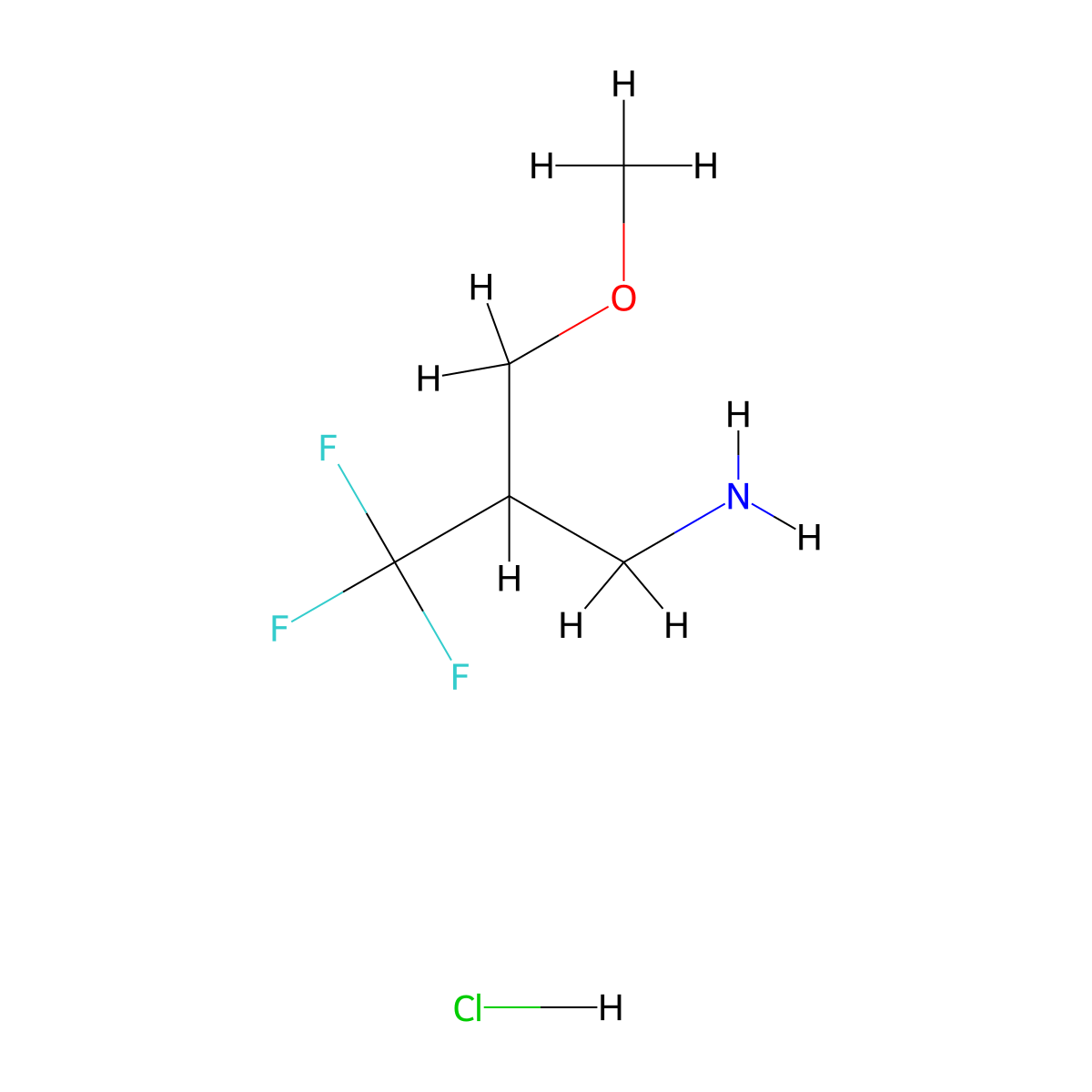 3,3,3-Trifluoro-2-(methoxymethyl)propan-1-amine;hydrochloride molecular structure, CAS 2995277-05-7
