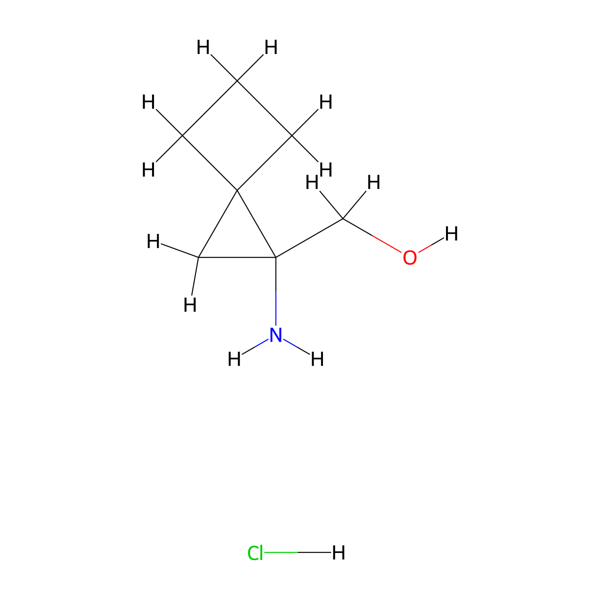 {1-Aminospiro[2.3]hexan-1-yl}methanol hydrochloride molecular structure, CAS 2995277-06-8