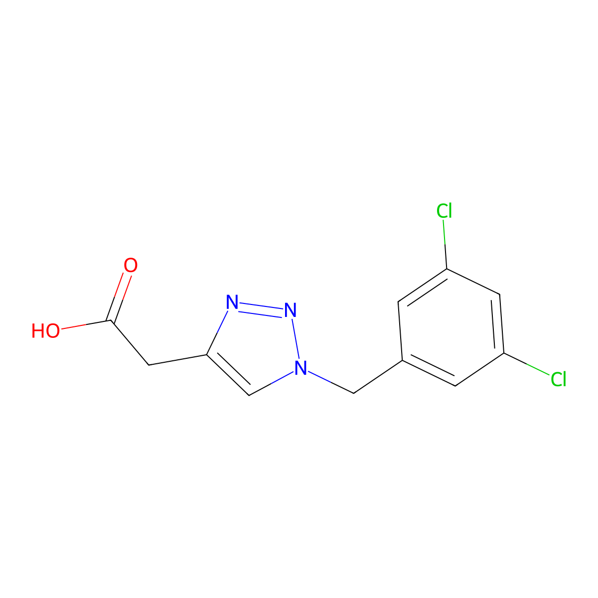 2-{1-[(3,5-dichlorophenyl)methyl]-1H-1,2,3-triazol-4-yl}acetic acid molecular structure, CAS 2995277-13-7