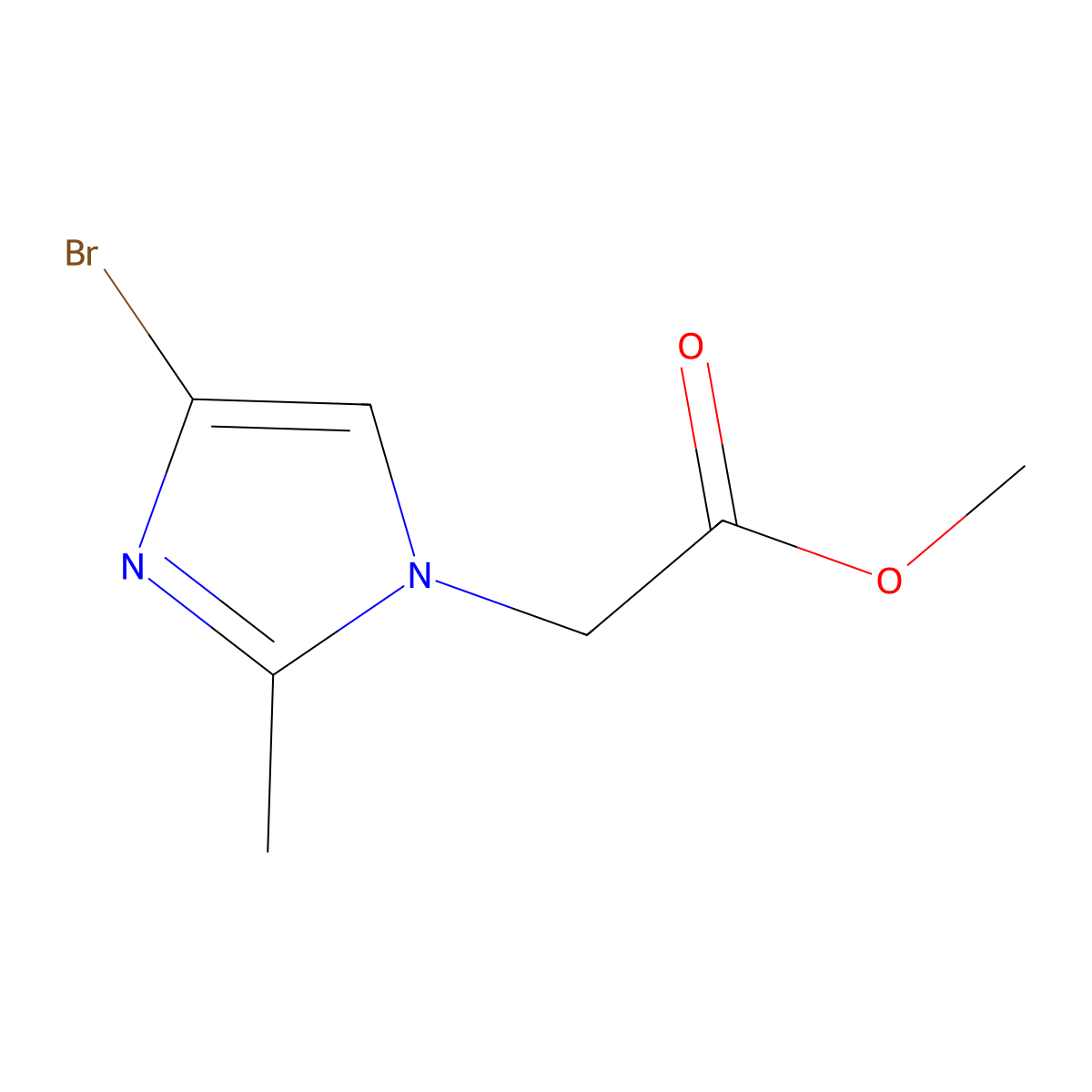methyl 2-(4-bromo-2-methyl-1H-imidazol-1-yl)acetate molecular structure, CAS 2995277-14-8