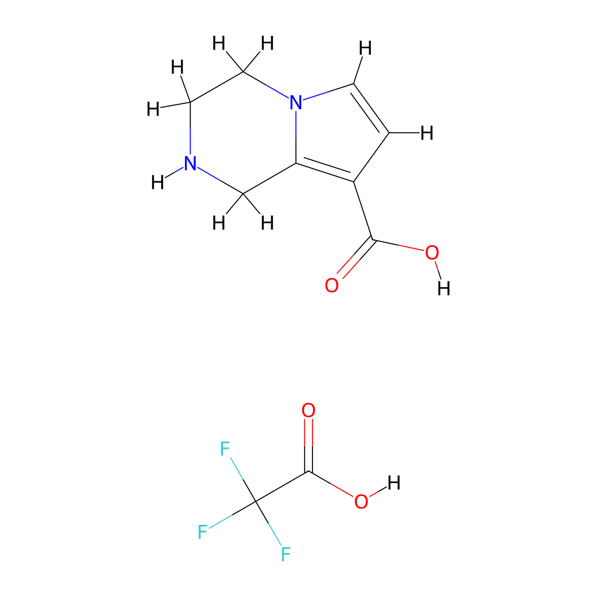1H,2H,3H,4H-pyrrolo[1,2-a]pyrazine-8-carboxylic acid; trifluoroacetic acid molecular structure, CAS 2995277-15-9