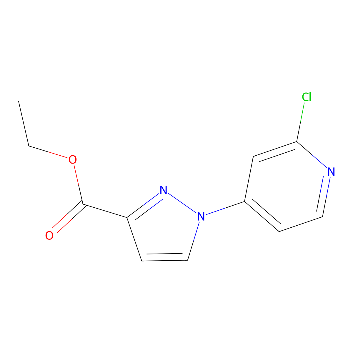 ethyl 1-(2-chloropyridin-4-yl)-1H-pyrazole-3-carboxylate molecular structure, CAS 2995277-19-3