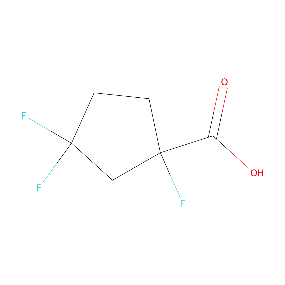 1,3,3-Trifluorocyclopentane-1-carboxylic acid molecular structure, CAS 2995277-20-6