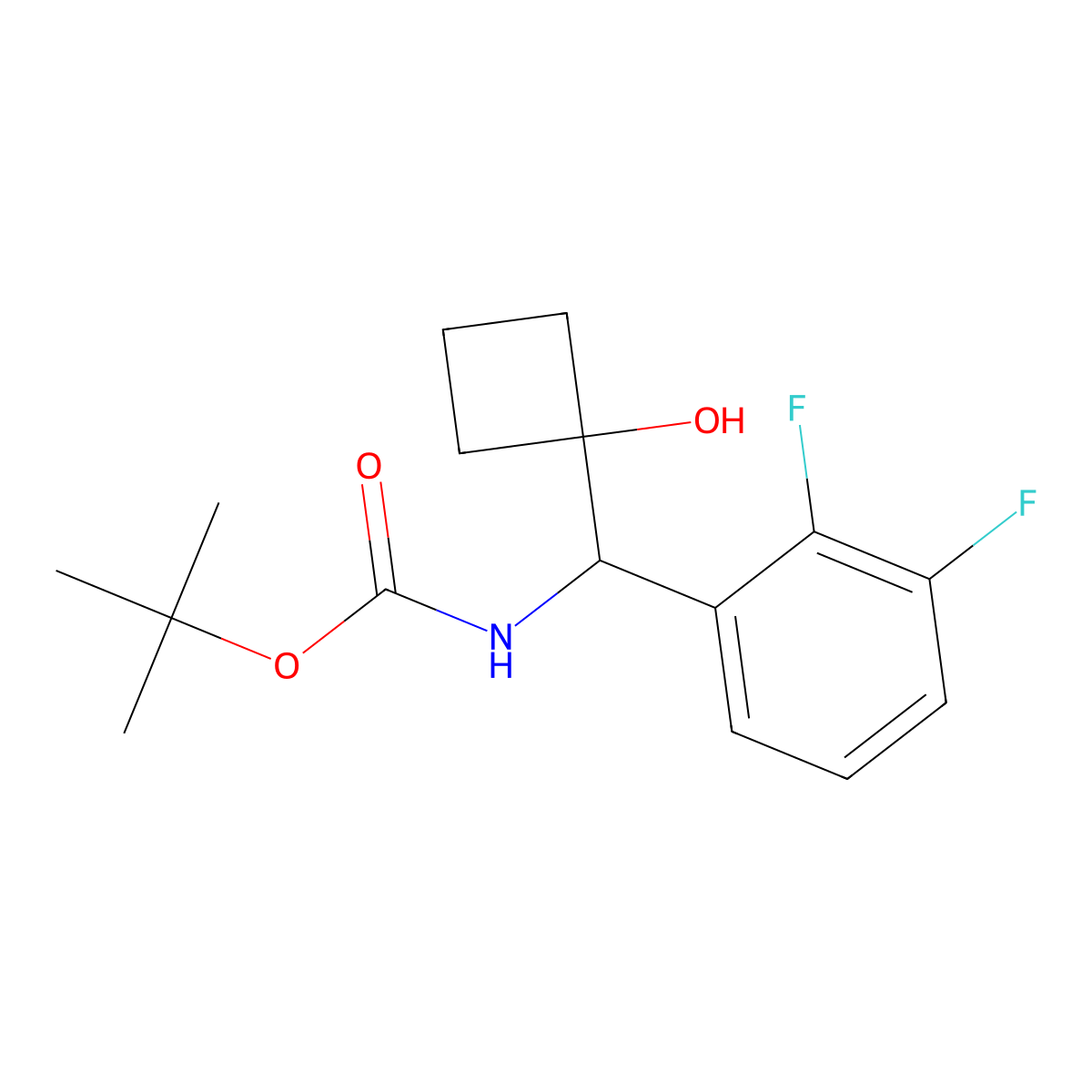 tert-butyl N-[(2,3-difluorophenyl)(1-hydroxycyclobutyl)methyl]carbamate molecular structure, CAS 2995277-21-7